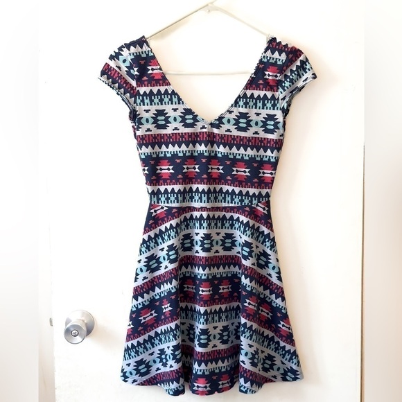 Hollister Dresses & Skirts - Hollister Co. Fit ‘N Flare Dress | Tribal Pattern | Small
